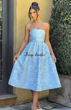 Vestido de fiesta de satén jacquard floral, largo hasta la rodilla, corte A, sin tirantes, con corsé, para dama de honor, para fiesta de noche formal 