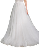 Besticktes Brautkleid nach Maß, Brautkleid mit floraler Spitze, rückenfreies A-Linien-Brautkleid aus Tüll mit Schleppe, Brautkleid nach Maß 