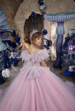 Wedding Ruffles Floor Length Girl Kids Birthday Ball Gown First Holy Communion Gowns Customized Princess Flower Girl Dresses