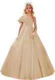 Satin One Shoulder Flower Girl Dresses for Wedding Ball Gown Puffy Pageant Gown Cute First Communion Dress princess dress