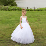 Flower Girl Dress Crossed Straps Lace Wedding Dresses Party Bridesmaid Ball Gown princess dress  pageant dresses for girls