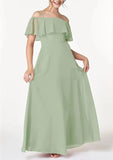 Off Shoulder Junior Bridesmaid Chiffon Dress Flower Girl Dresses for Wedding First Communion Dress