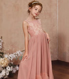 Boho Flower Girl Dress for Wedding 2025 Floor Length Elegant Lace Applique First Communion Dresses