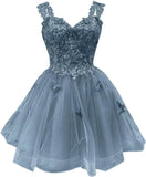 3D Butterfly Short Homecoming Dresses Sparkly Tulle Prom Dress Teens Off Shoulder DAMA Dresses for Quinceanera