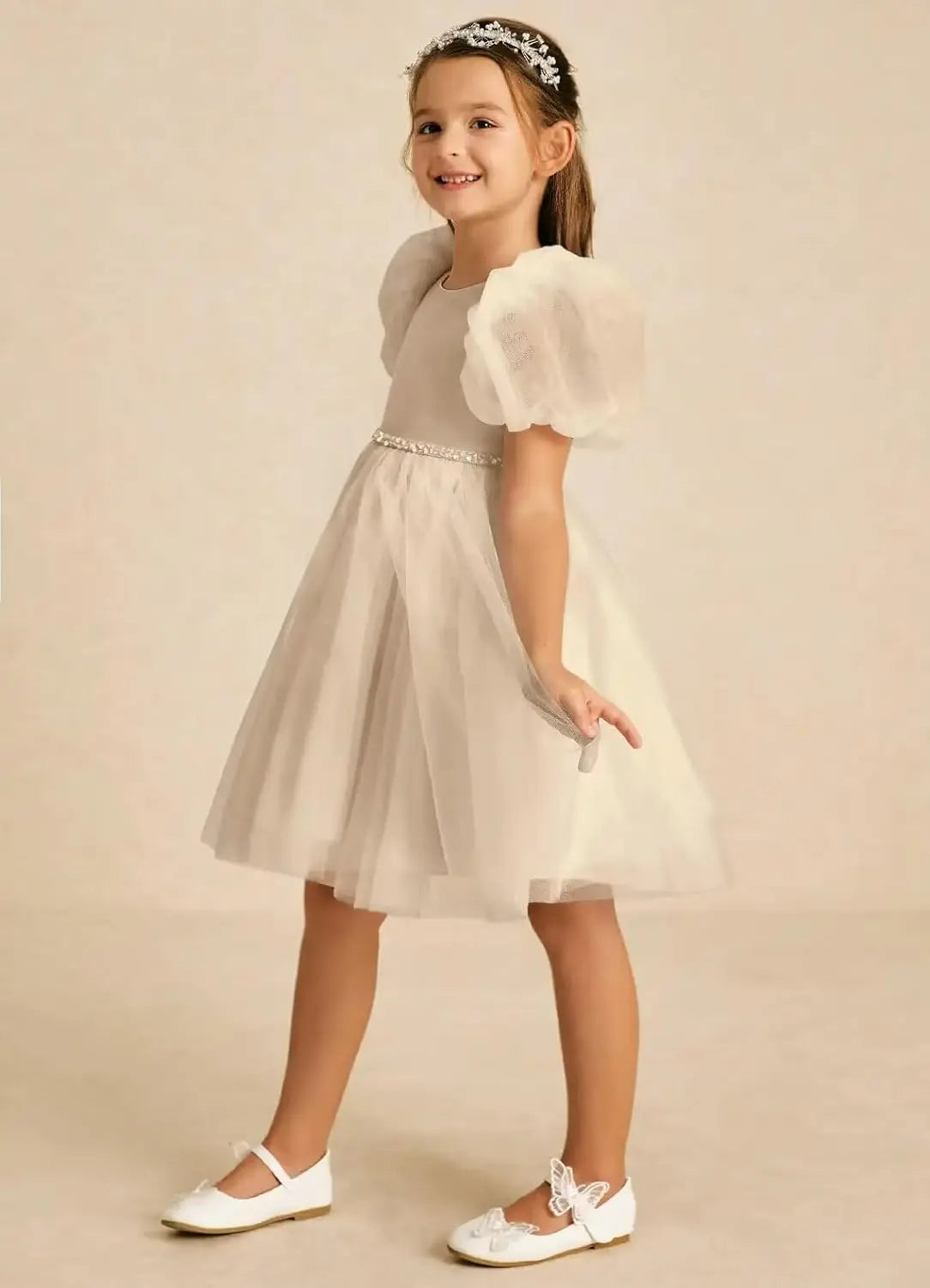 Vestidos de verano para niñas, de malla transpirable, largos, para bodas, con mangas, de princesa. 