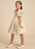 Vestidos de verano para niñas, de malla transpirable, largos, para bodas, con mangas, de princesa. 
