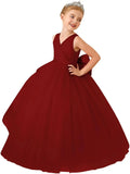 Flower Girls Satin Tulle Princess Pageant Dress for Wedding Kids Party Prom Ball Gowns Dresses princess dress girls party dress