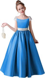 Festzugskleider für Mädchen, Satin, Blumenmädchenkleid, Flügelärmel, Ballkleid mit Pailletten, Prinzessinnenkleid für Geburtstagsparty, Festzugskleid für Mädchen 