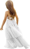 Boho Wedding Flower Girl Tulle Pageant Dresses for Kids First Communion Formal Dress Backless Prom Ball Gowns princess dress