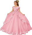 Vestido de tul para niña de las flores, para boda, con hombros descubiertos, para desfile, con flores 3D, estilo princesa, para fiesta 