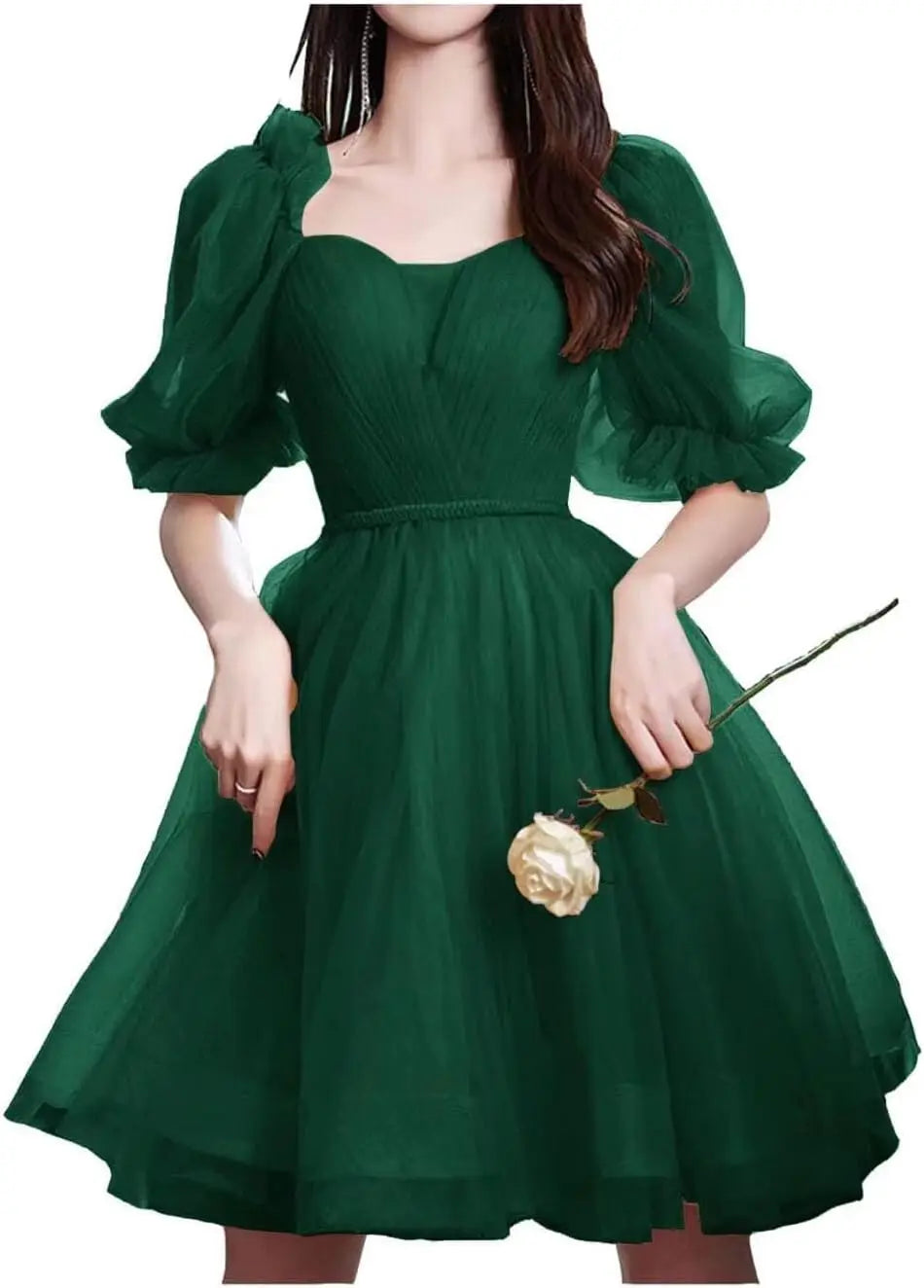 Maßgefertigtes Tüll-Abschlussballkleid für Frauen, kurzes Sweetheart-Puffärmel-Heimkehrkleid, Cocktailkleid, Minikleid, Partykleid 