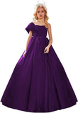 Satin One Shoulder Flower Girl Dresses for Wedding Ball Gown Puffy Pageant Gown Cute First Communion Dress princess dress