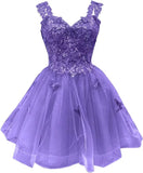 3D Butterfly Short Homecoming Dresses Sparkly Tulle Prom Dress Teens Off Shoulder DAMA Dresses for Quinceanera