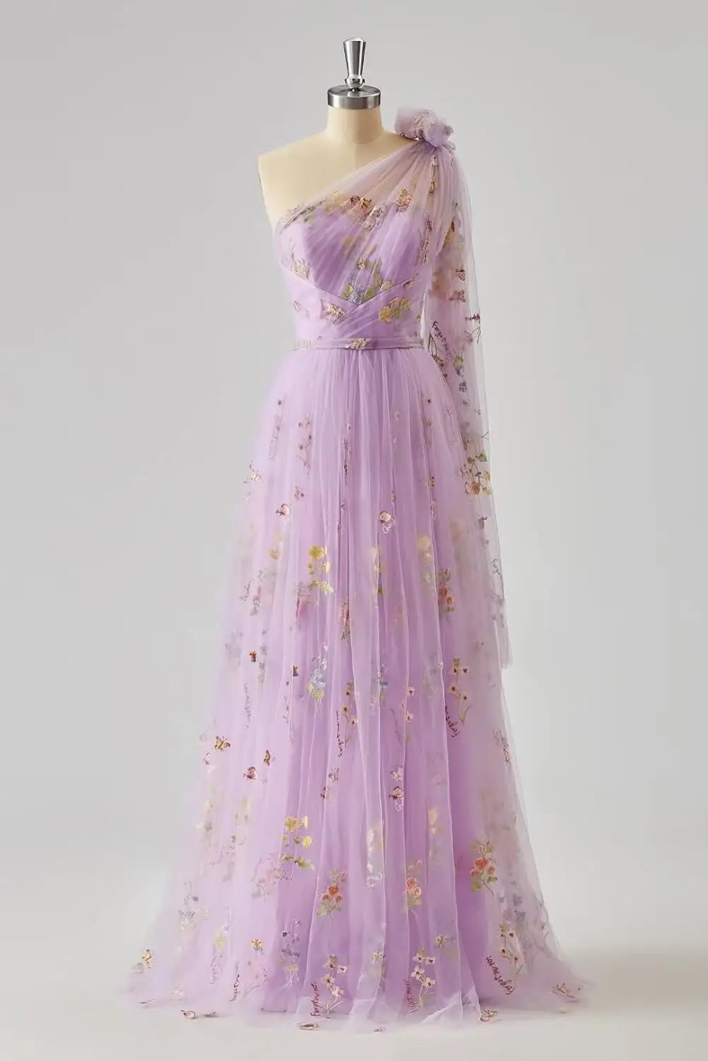 Vestidos de fiesta de tul para mujer con bordado de flores, corte A, largo hasta el suelo, vestidos formales de noche para fiesta 