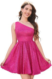 Graduation Dress Sparkly Sequin One Shoulder Short Homecoming Dress for Teens Mini Cocktail Dresses short prom Club Gowns