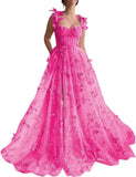Women's 3D Butterfly Prom Dresses Tulle Ball Gown Fairy Corset Long Slit Lace Applique Formal Evening Dress party dresses