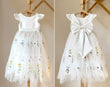 Vestido de niña de flores de satén, encaje, tul, encaje blanco, tul, niña, bebé, satén, encaje, rústico, bohemio, vestidos de comunión, vestido de princesa 