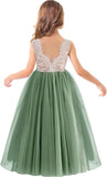 Vestido de niña de las flores, princesa, sin mangas, floral, bordado, para verano, boda, desfile, cumpleaños, tutú, vestido de tul 