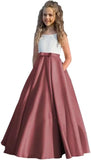 Satin Blumenmädchenkleid Erstkommunionkleid Kinder Hochzeit Ballkleider Prinzessin Party Mädchen Festzugskleider für Mädchen 
