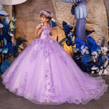 Prom Banquet Princess Gowns Customized Flower Girl Dress Lavender Floral Embroidery Appliques Sleeveless For Wedding Birthday