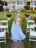 Tulle Flower Girl Dresses for Wedding Floral Appliques Princess Pageant Dress Girls Birthday Party Ball Gown