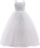 Little/Big Girls Lace Bridesmaid Dress Flower Kid Wedding Ball Gown Toddler Princess Pageant Evening Dresses princess dress
