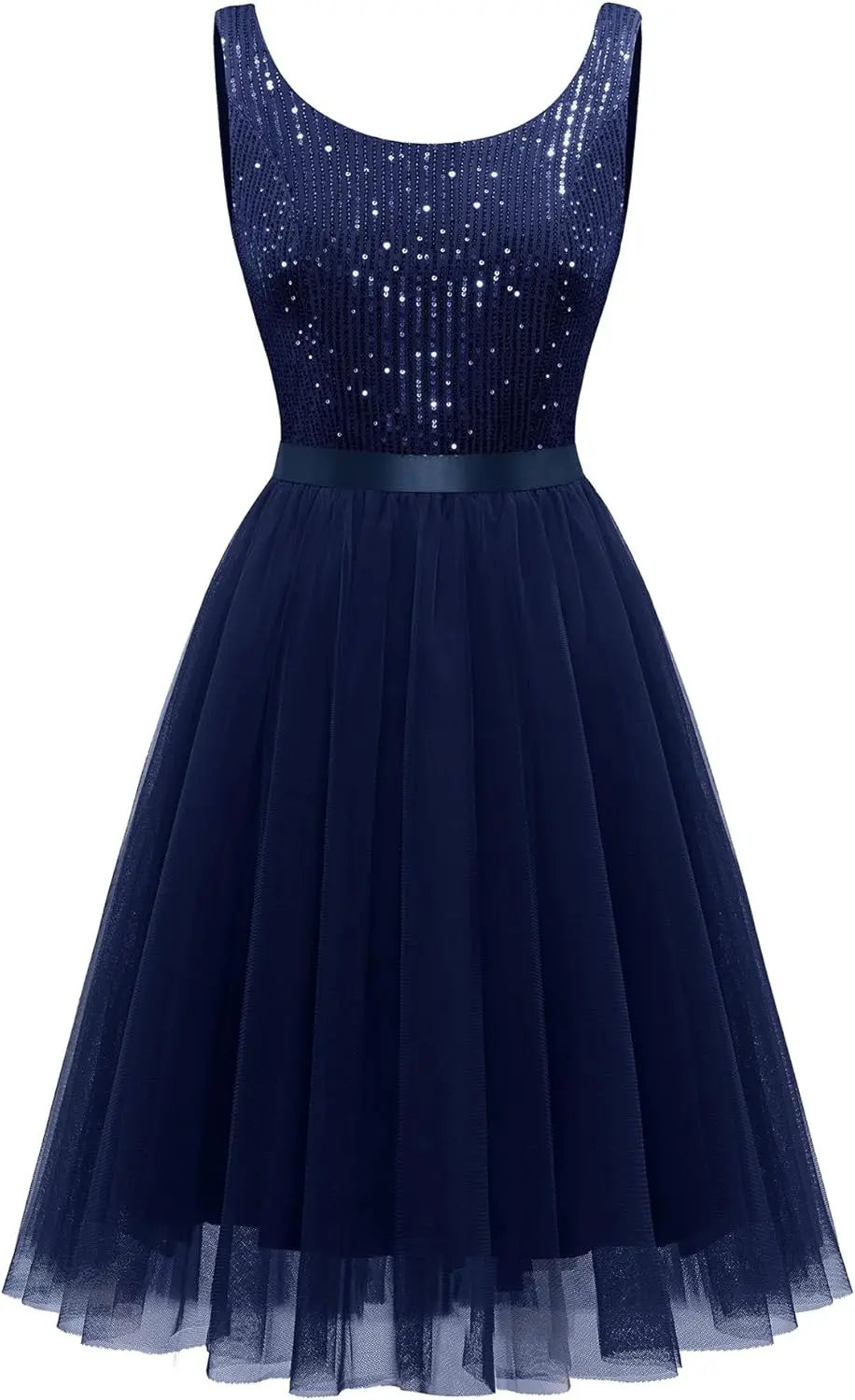 Sequin Dress for Woman Vintage A Line Wedding Formal Swing Mesh Prom Dress Sleeveless Cocktail Maxi Gowns