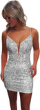 Vestidos de fiesta ajustados con lentejuelas brillantes y sexys para adolescentes, vestidos cortos de encaje con purpurina para fiesta de graduación, vestido de cóctel sin espalda para mujer, vestido de club 