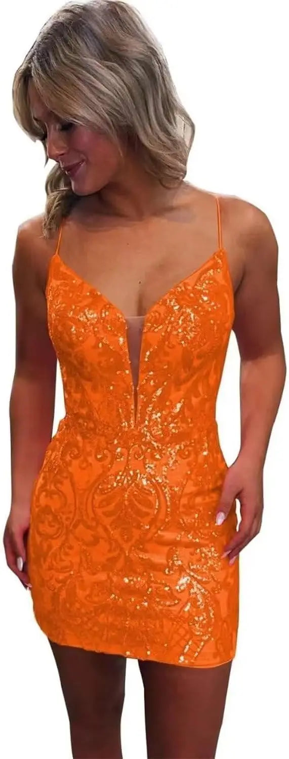 Vestidos de fiesta ajustados con lentejuelas brillantes y sexys para adolescentes, vestidos cortos de encaje con purpurina para fiesta de graduación, vestido de cóctel sin espalda para mujer, vestido de club 