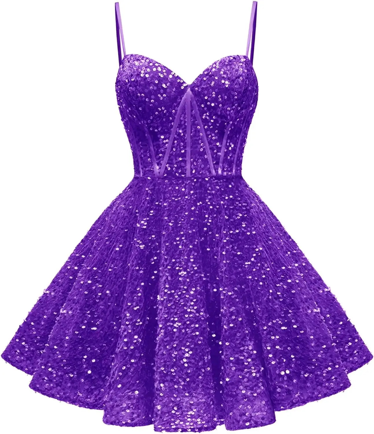Spaghetti Straps Sequin Homecoming Dress Short Prom Gown with Pockets Evening Party Gowns cocktail dress  party mini dresses