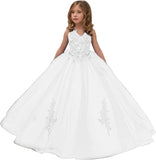 Vestido de niña de las flores con apliques de encaje: elegante vestido de gala para niñas, bodas, bailes de graduación y ocasiones especiales. 