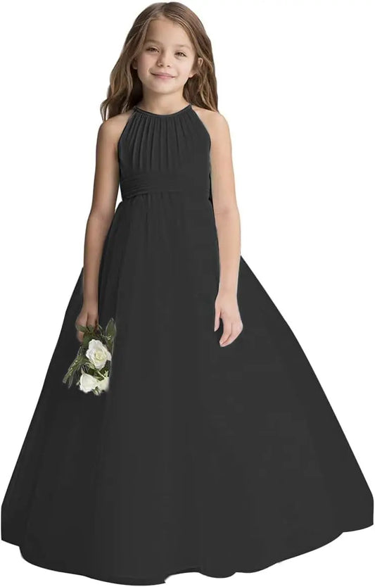 Flower Girls Tulle Chiffon Dresses Kids Wedding Party Pageant Ball Gowns party dresses  girls dresses for party and wedding