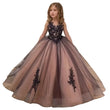 Pageant Birthday Photoshoot First Communion Customize V-Neck Flower Girl Dress for Wedding Lace Tulle Formal Occasion Party