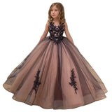Pageant Birthday Photoshoot First Communion Customize V-Neck Flower Girl Dress for Wedding Lace Tulle Formal Occasion Party