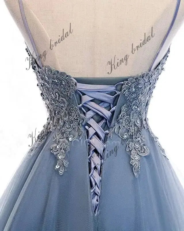 Lace Applique Homecoming Dresses 2025 High Low Spaghetti Straps Tulle Short Prom Dress for Teens Glitter Quinceanera Dress Gowns