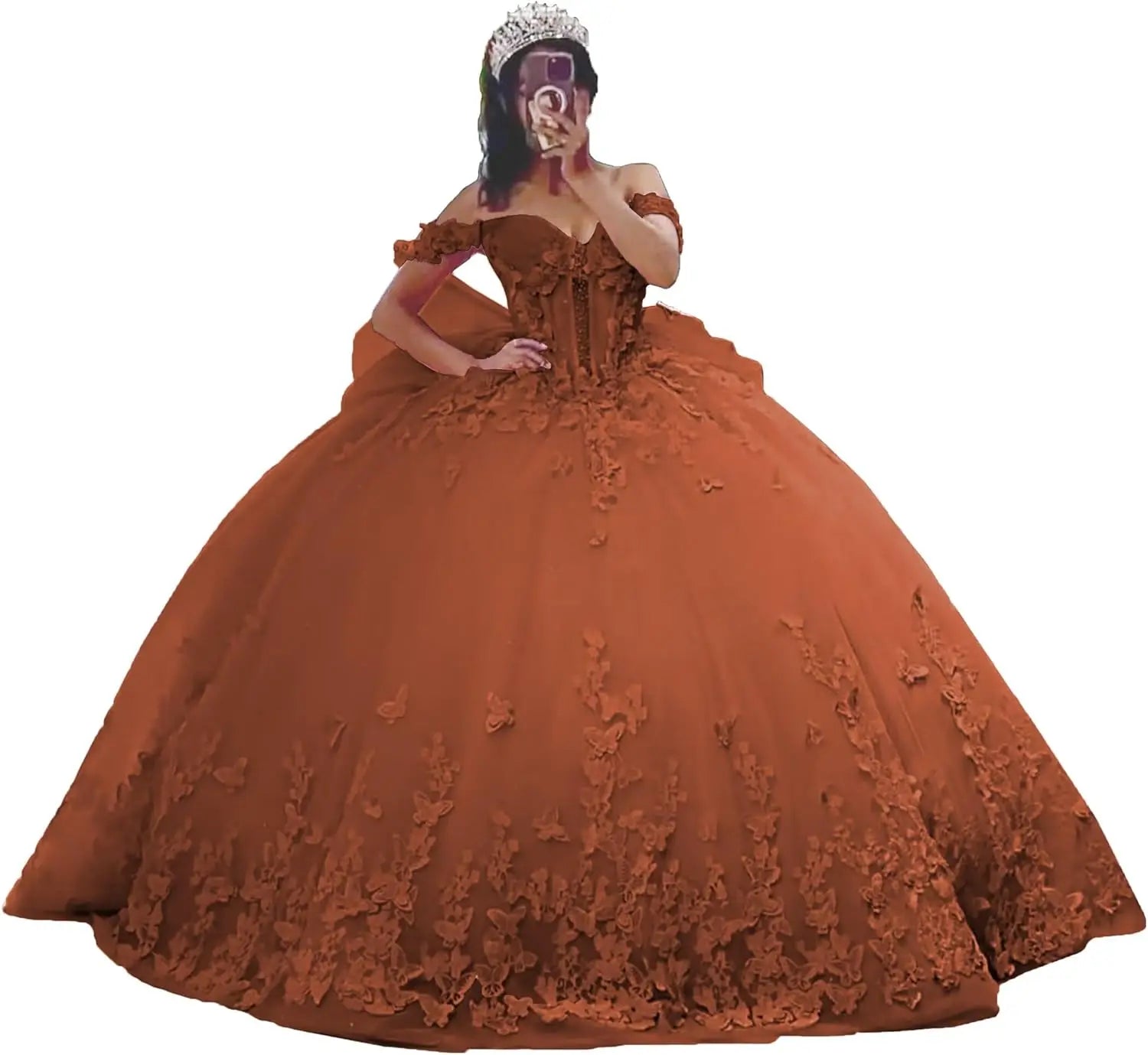 3D Butterfly Quinceanera Dresses Ball Gown Off Shoulder Sweet 15 16 Dresses Sparkly Tulle Beaded Party Gown party dress