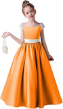 Festzugskleider für Mädchen, Satin, Blumenmädchenkleid, Flügelärmel, Ballkleid mit Pailletten, Prinzessinnenkleid für Geburtstagsparty, Festzugskleid für Mädchen 