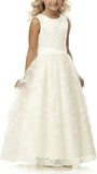A line Wedding Pageant Lace Flower Girl Dress with Belt 2-12 Year Old baby girl dress  elegant dress women for wedding