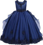 Blumenmädchenkleid Prinzessin Puffy Tüllkleider Brautjungfer Hochzeit Kommunion Geburtstagsfeier Festzug Maxi Ballkleid für Kinder