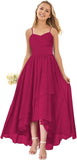 Vestidos de dama de honor para bodas, de gasa alta y baja, plisados, con tirantes finos, vestido de fiesta formal, vestidos de dama de honor para bodas 