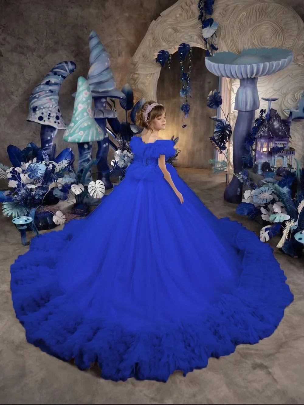 Wedding Ruffles Floor Length Girl Kids Birthday Ball Gown First Holy Communion Gowns Customized Princess Flower Girl Dresses