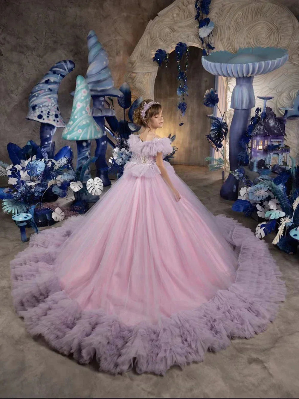 Wedding Ruffles Floor Length Girl Kids Birthday Ball Gown First Holy Communion Gowns Customized Princess Flower Girl Dresses