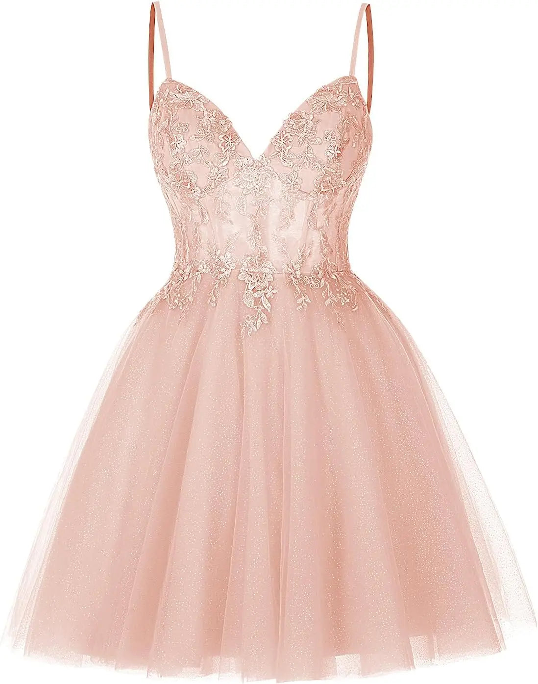 Pretty Short Lace Floral Homecoming Dresses for Teens Sparkly Tulle Illusion Prom Dress Cocktail Party Gowns Bridesmaid Gown