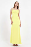 Spaghetti Straps Crepe Sheath Formal Evening Dresses Long Prom Bridesmaid Dress Gowns