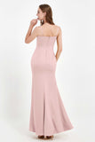 Spaghetti Straps Crepe Sheath Formal Evening Dresses Long Prom Bridesmaid Dress Gowns