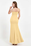 Spaghetti Straps Crepe Sheath Formal Evening Dresses Long Prom Bridesmaid Dress Gowns