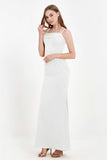 Spaghetti Straps Crepe Sheath Formal Evening Dresses Long Prom Bridesmaid Dress Gowns