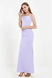 Spaghetti Straps Crepe Sheath Formal Evening Dresses Long Prom Bridesmaid Dress Gowns