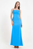 Spaghetti Straps Crepe Sheath Formal Evening Dresses Long Prom Bridesmaid Dress Gowns