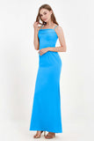 Spaghetti Straps Crepe Sheath Formal Evening Dresses Long Prom Bridesmaid Dress Gowns